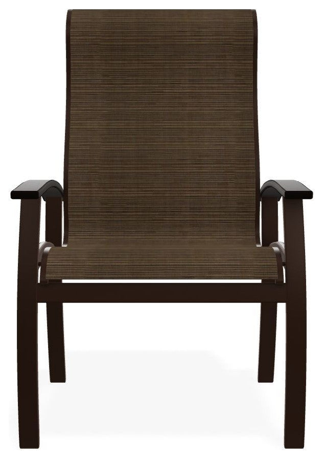 Belle Isle Sling Outdoor Dining Chair, Bark/Kona