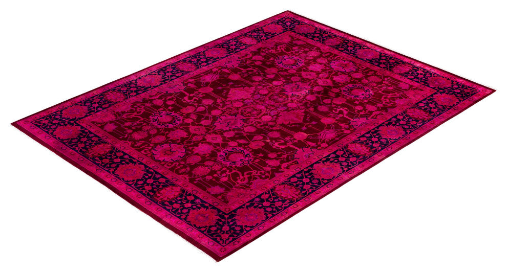 Overdyed One-of-a-Kind Hand-Knotted Area Rug Purple, 8' 1" x 10' 5"