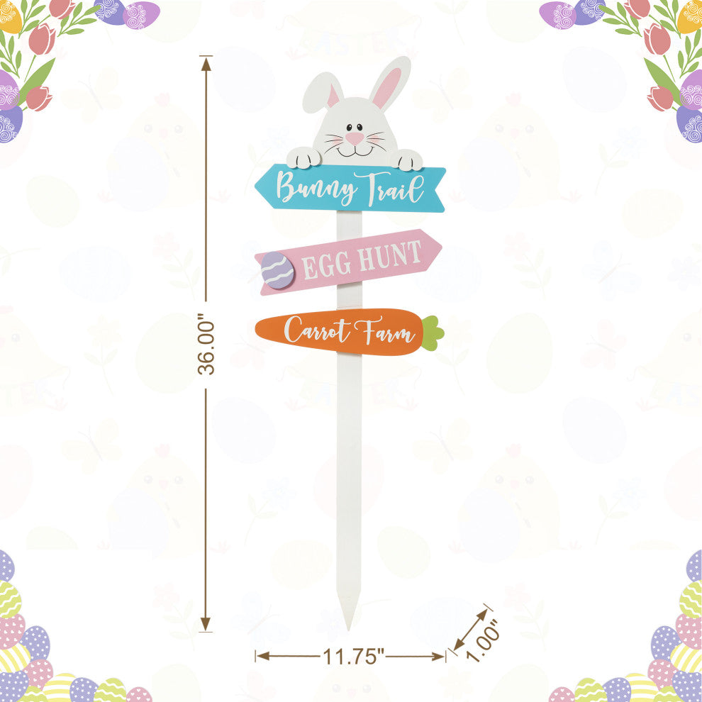 36"H Wooden Easter Bunny Yard Stake