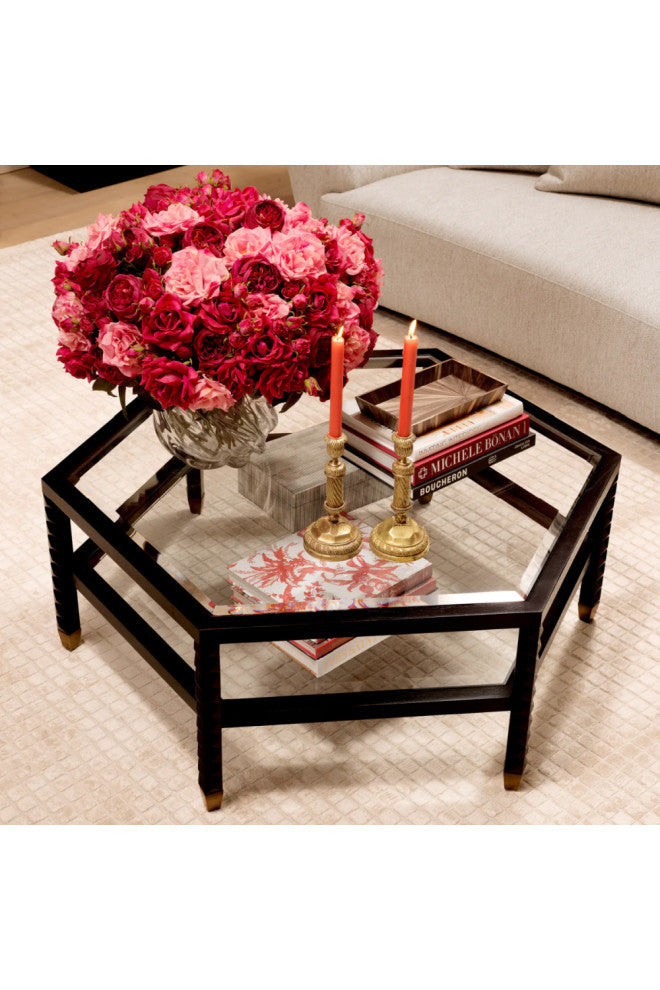 Black Hexagonal Coffee Table, Eichholtz Cornelius