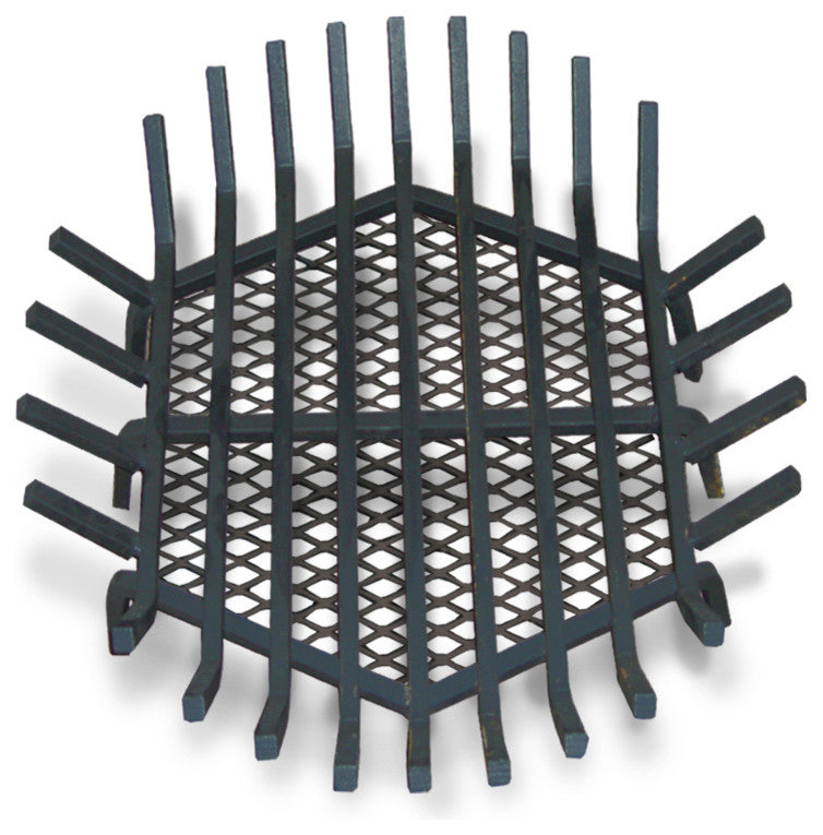 Round Fire Pit Grate, Welded Steel, 27", With Char-Guard