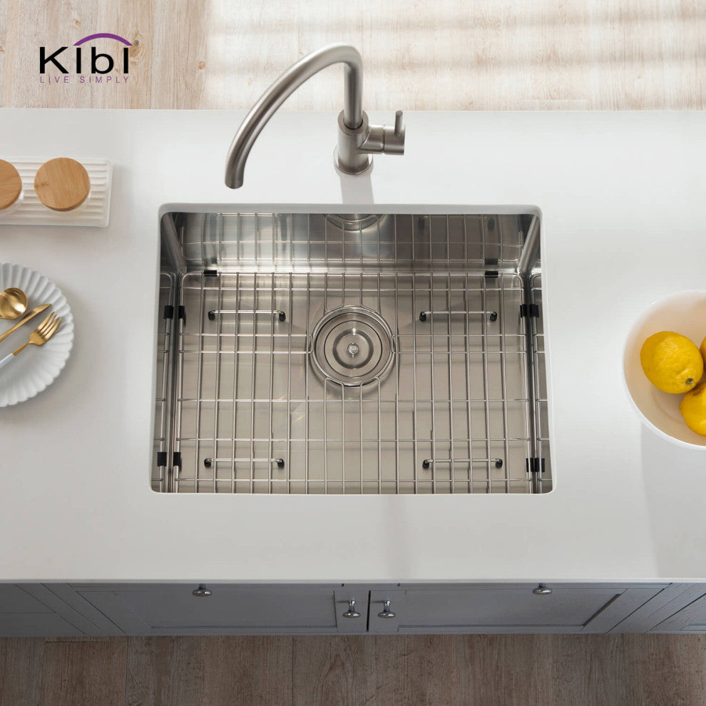 KIBI Handcrafted Undermount Single Bowl 16 gauge Stainless Steel Kitchen Sink, 2