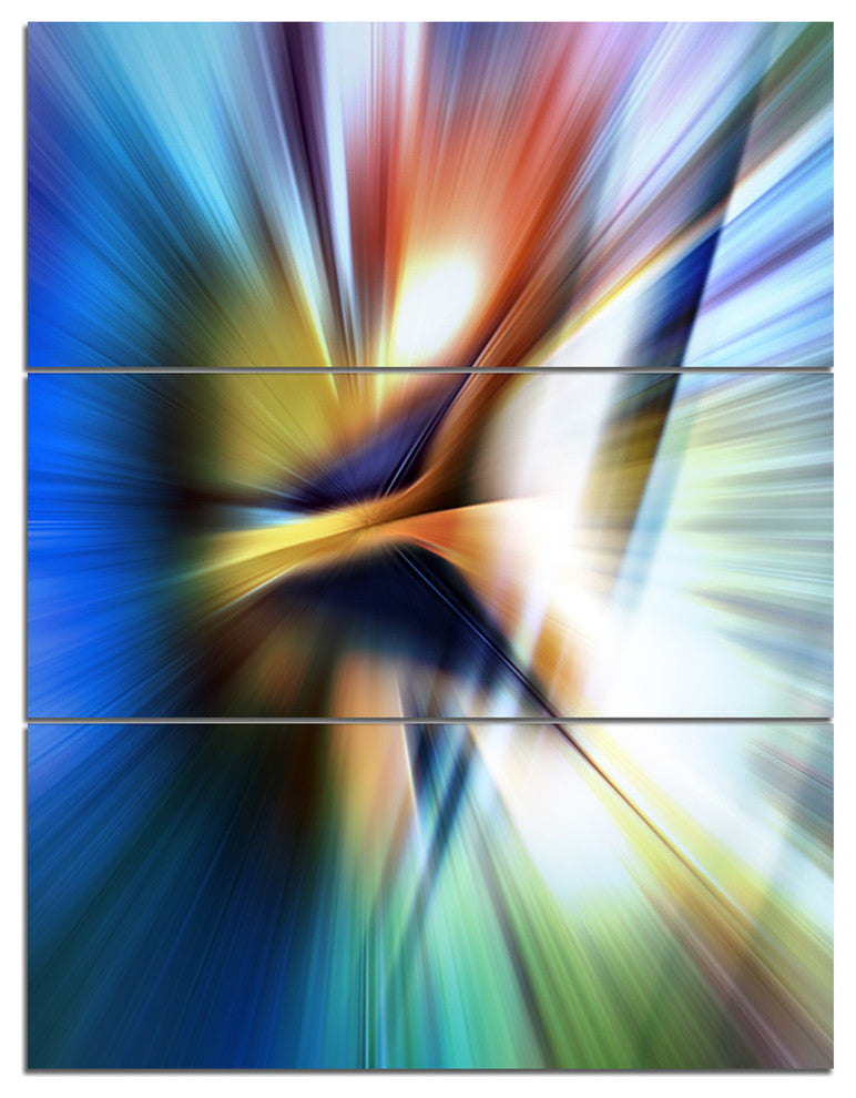 "Rays of Speed Center" Digital Metal Wall Art, 3 Panels, 28"x36"
