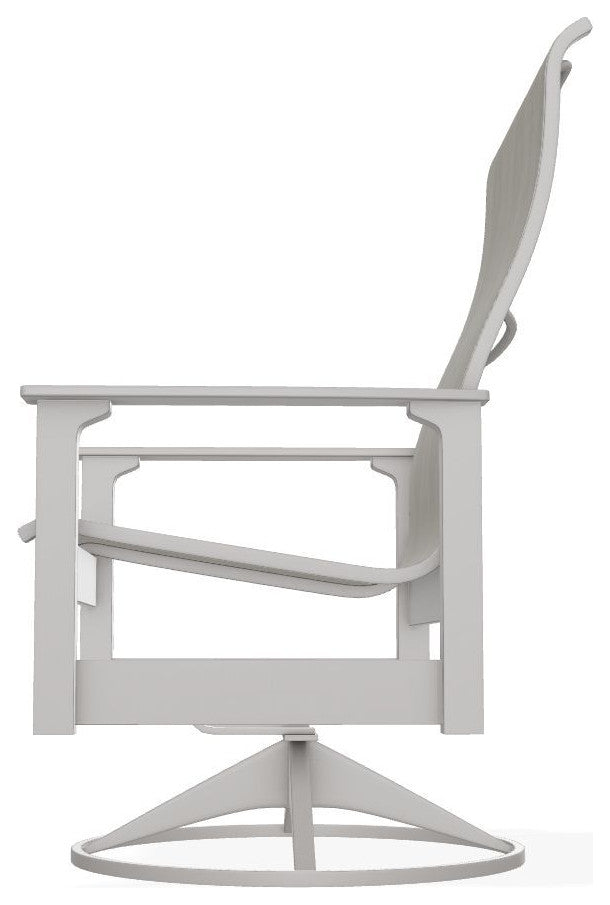 Leeward Sling Outdoor Swivel Rocker, Smoke/Warm Gray