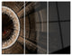 "Symmetrical Solar Blue Fractal Art" Digital Metal Wall Art, 3 Panels, 36"x28"