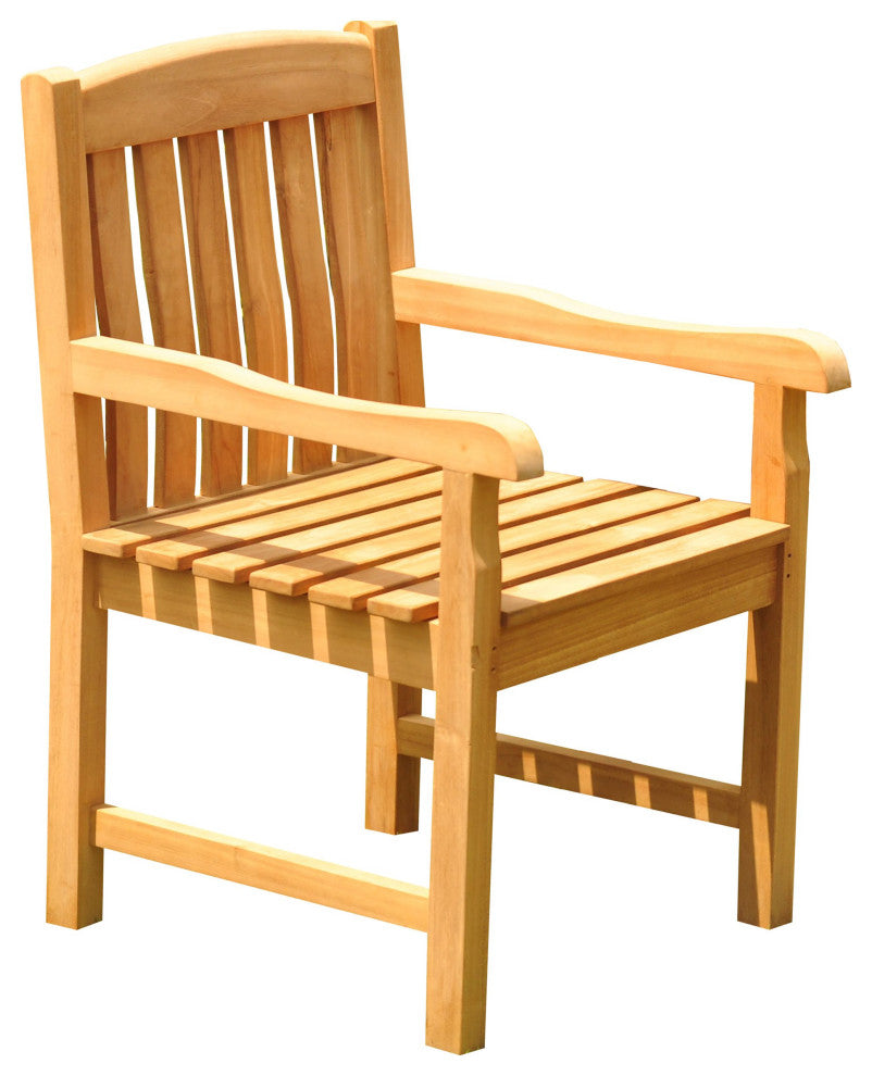 11-Piece Teak Dining Set, 117" Extension Rectangle Table, 10 Devon Arm Chairs