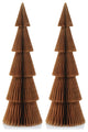 Miriam 24" Paper Decorative Verbier Trees- Gold, Set of 2