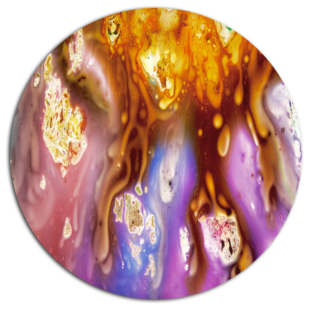 Colorful Precious Patterns, Abstract Disc Metal Wall Art, 23"