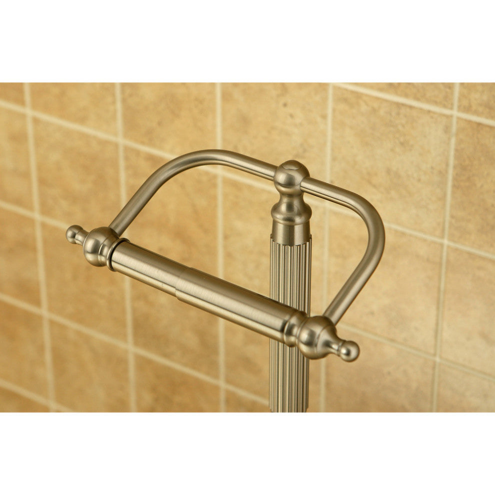 Kingston Brass Freestanding Toilet Paper Holder, Brushed Nickel