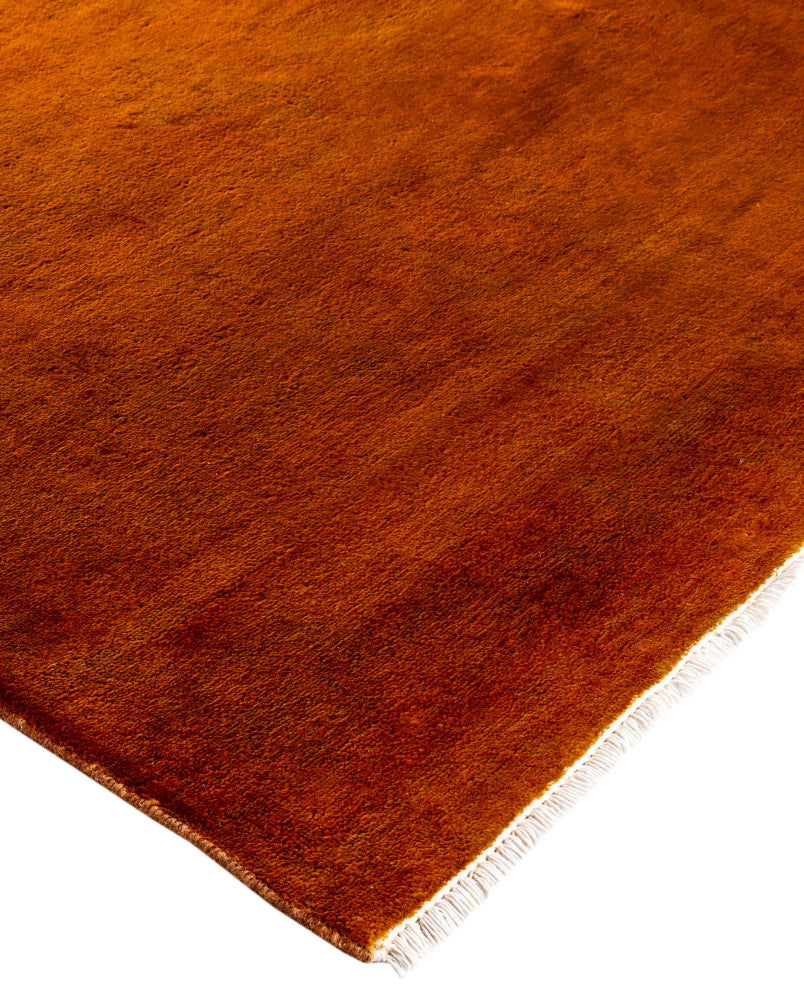 Overdyed One-of-a-Kind Hand-Knotted Area Rug Orange, 10' 0" x 13' 8"