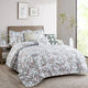 Serenta Ravello Scroll Printed Quilted 6 Piece Bed Spread Set, Teal / Turquoise, Queen
