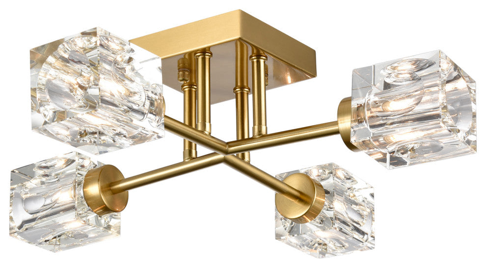 Gold Sputnik Ceiling Light Chandeliers 4-Light