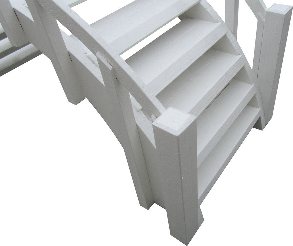 SamsGazebos Fairy Tale Wood Garden Bridge With Picket Railings, Unfinished