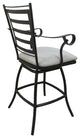 Outdoor Patio Stool Jenna With Arms, Canvas Granite on Dark Nut, 30"