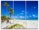 "Beautiful Blue Sea With Palms" Photo Canvas Print, 3 Panels, 36"x28"