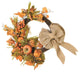 20" Autumn Harvest Pumpkins Berries and Leaves Wreath With Bow