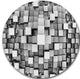 Black And Grey Cubes, Contemporary Round Metal Wall Art, 23"