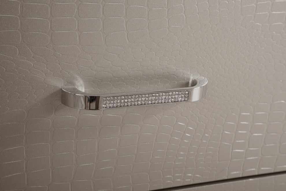 Alana Nightstand, Silver Champagne