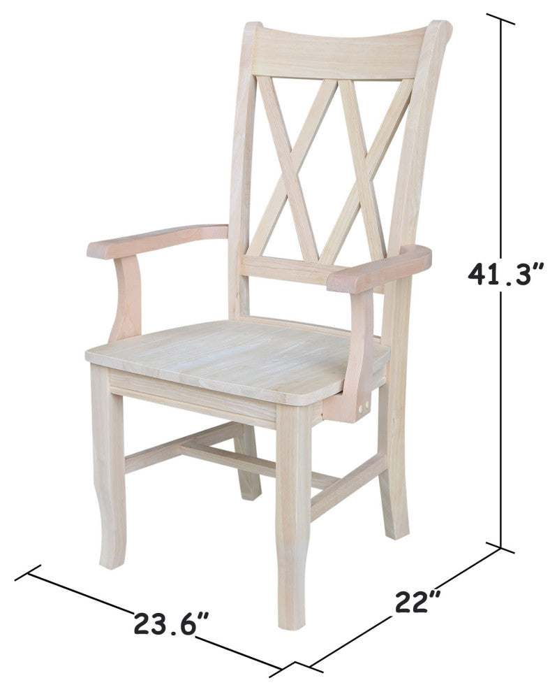 Double X-Back Chair with Arms