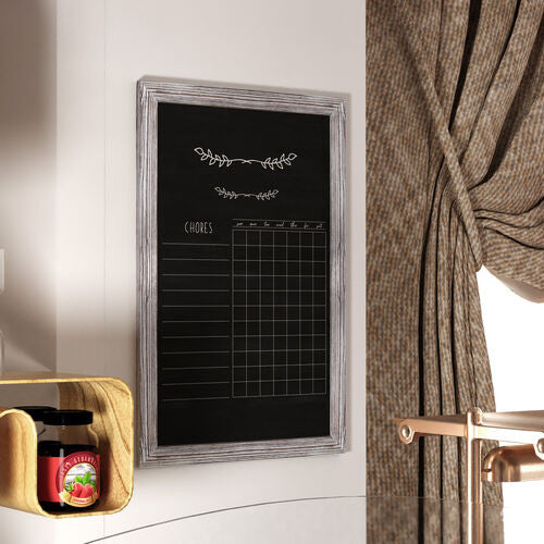 Canterbury Wall Mount Magnetic Chalkboard Sign Set, White Washed, 24" X 36"