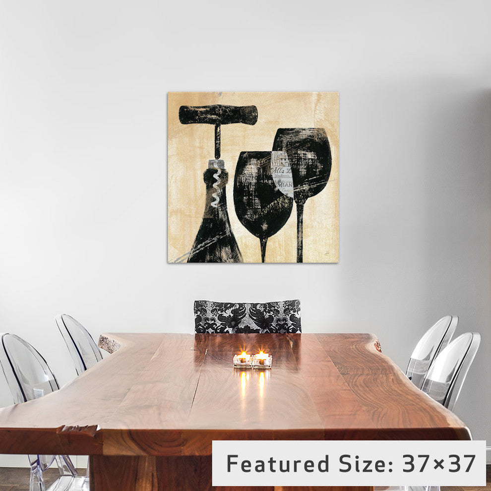 "Wine Selection II Gallery" by Daphne Brissonnet, 18x18x1.5"