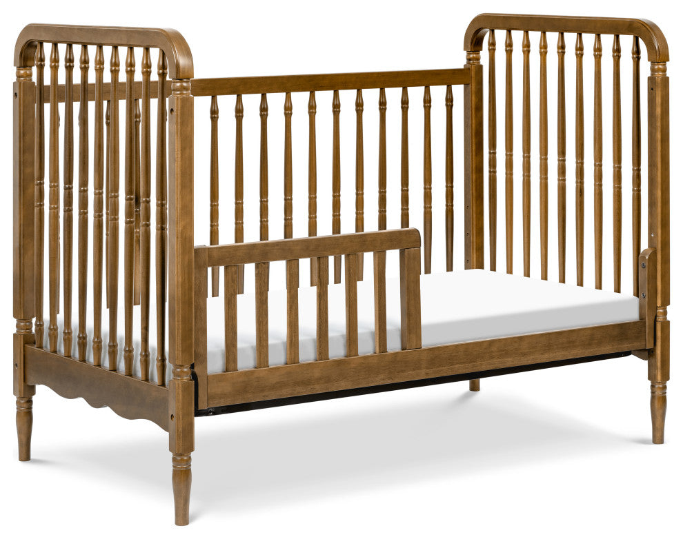 Liberty 3-in-1 Convertible Spindle Crib With Toddler Bed Conversion Kit, Natural Walnut