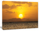 Yellow Sunset and Brown Ocean, Seashore Canvas Art Print, 20"x12"