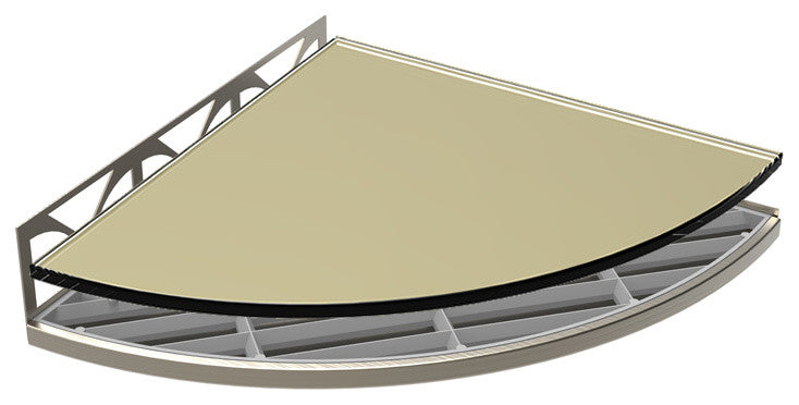 TileWare Structural Surfaces Claddy T-Shelf With Glass Cover, Wheat