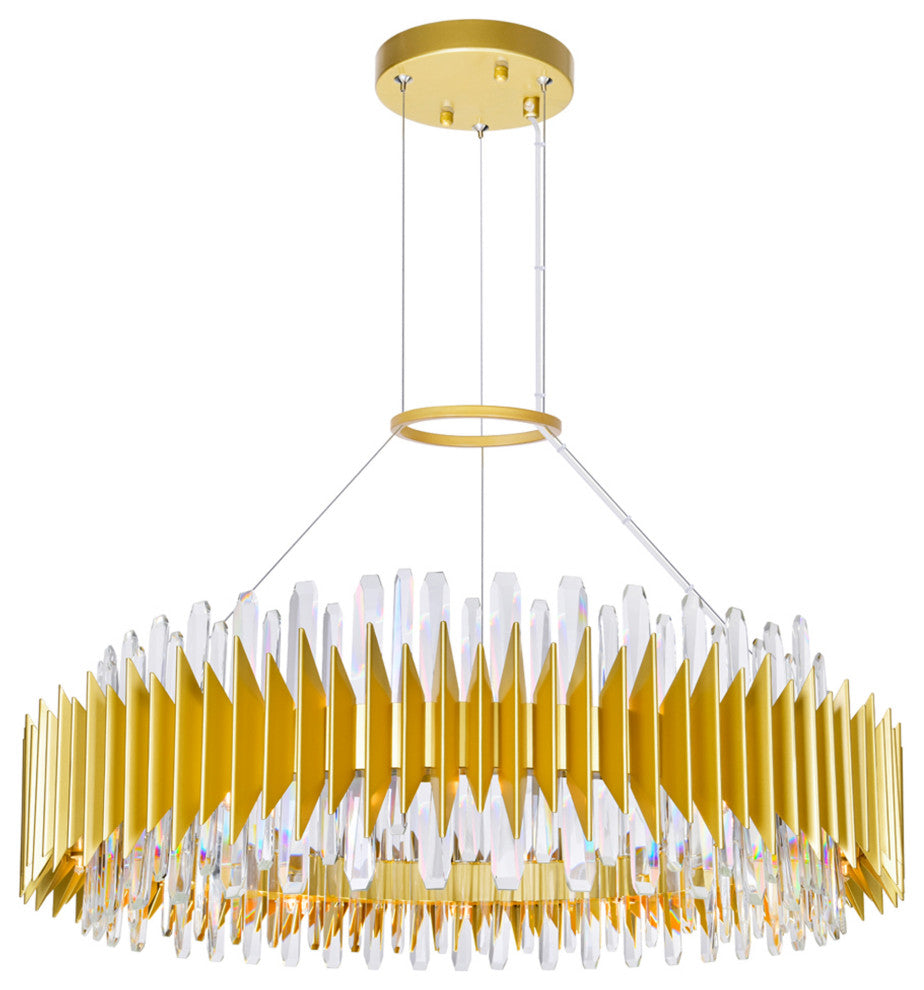 Cityscape 24 Light Chandelier With Satin Gold Finish