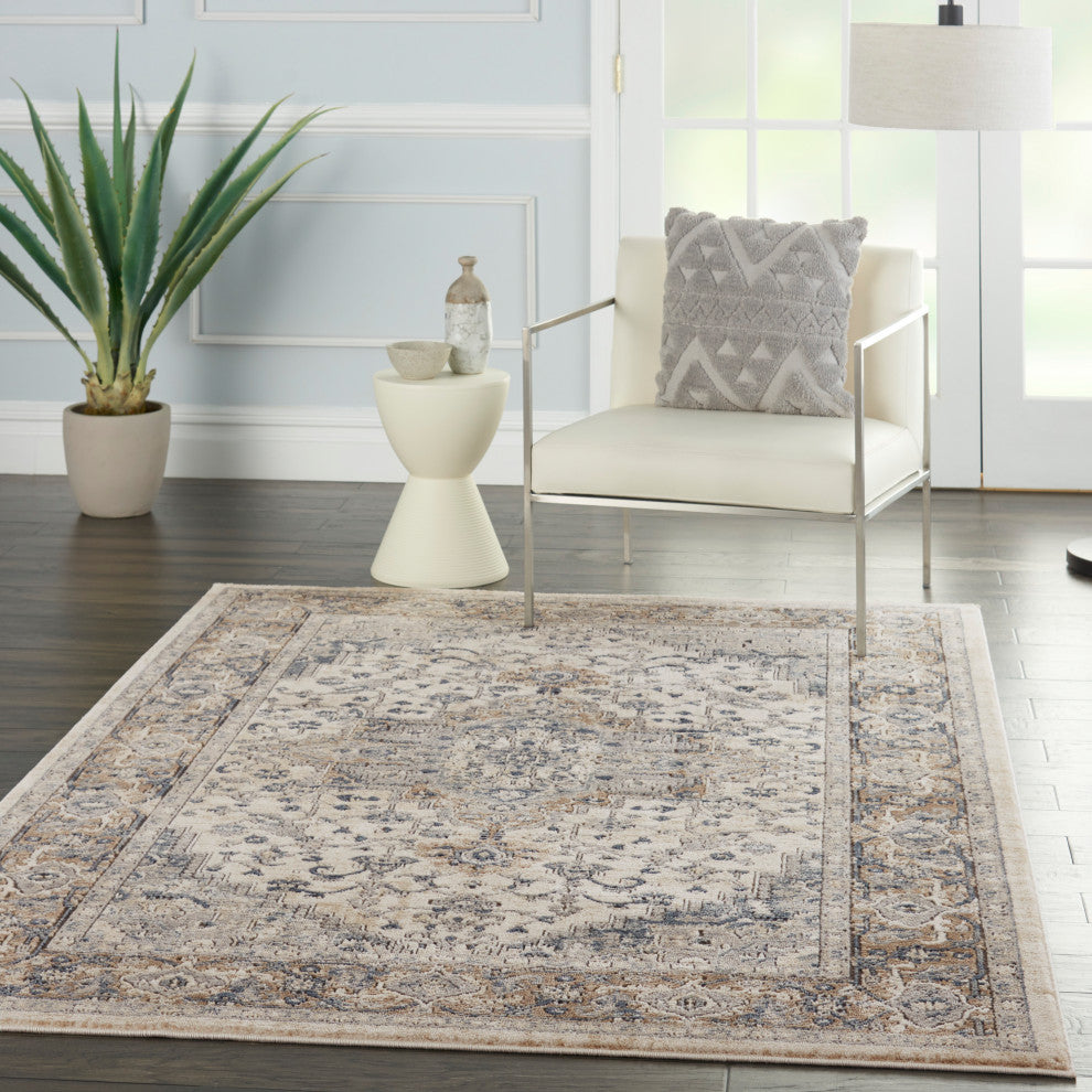 Nourison Quarry 6' x 9' Ivory Grey Farmhouse Indoor Rug