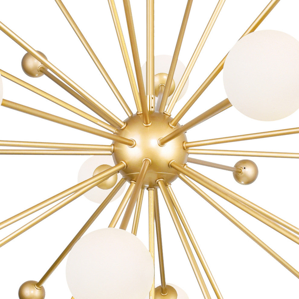 Element 17 Light Chandelier With Sun Gold Finish