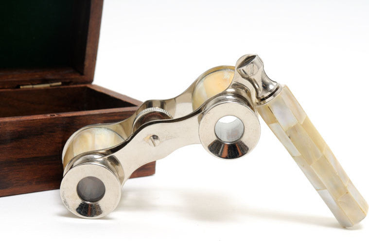 Opera Glasses W Mop In Wood Box