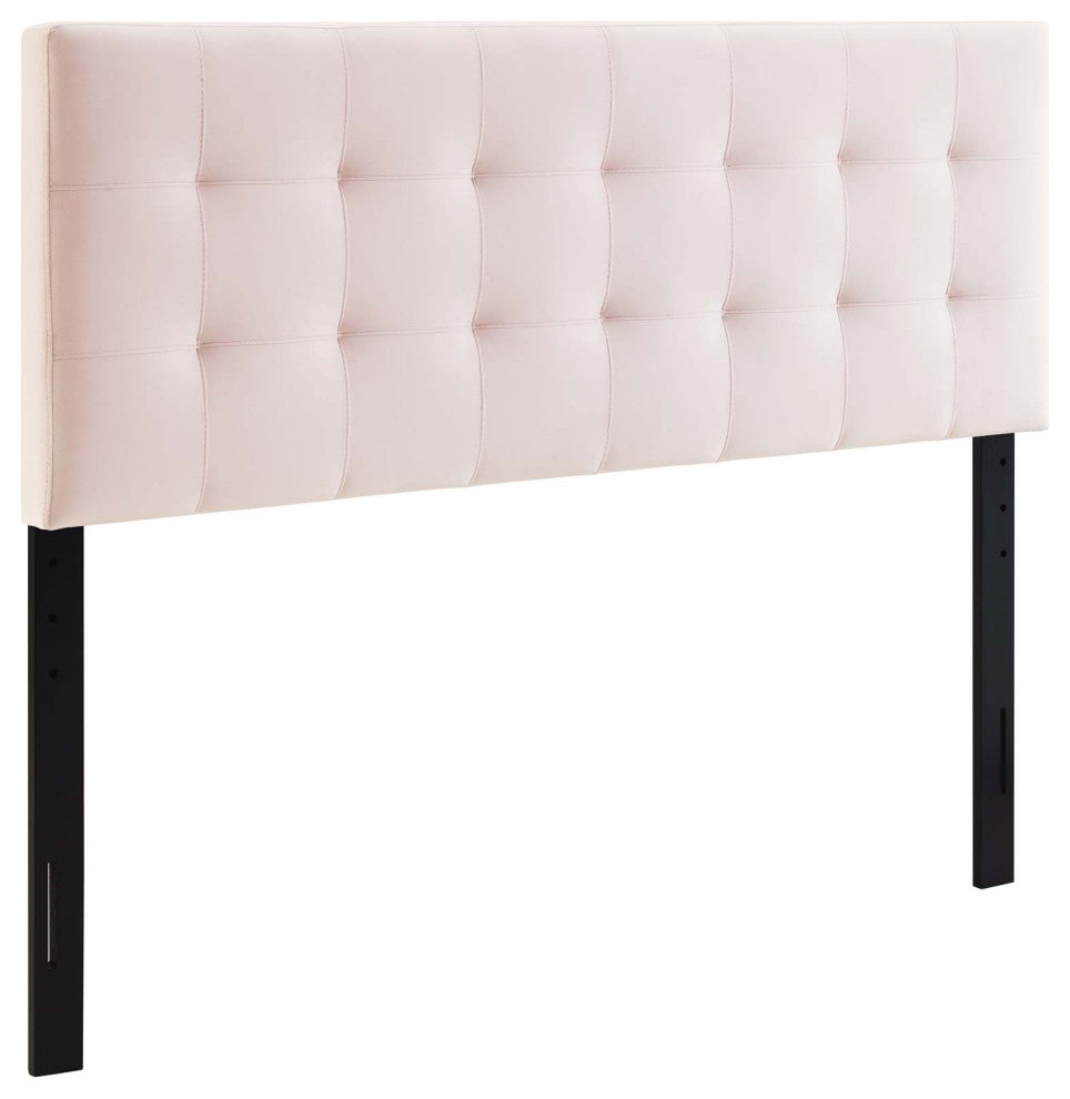 Lily Queen Biscuit Tufted Performance Velvet Headboard Pink
