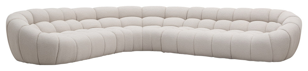 Divani Casa Yolonda Modern Beige Curved Sectional Sofa