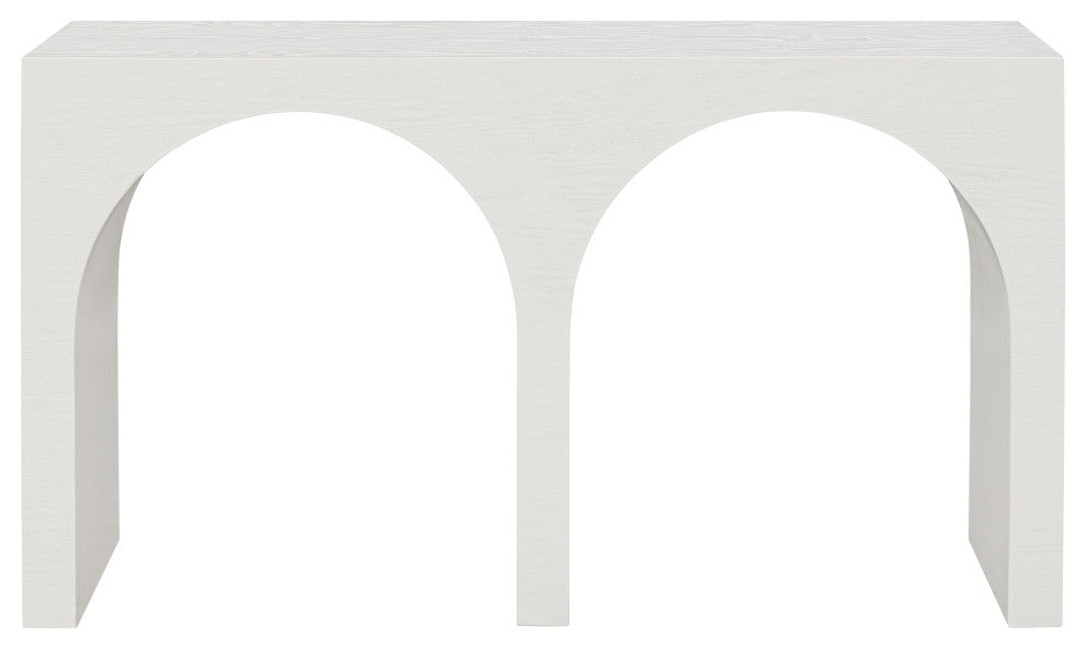 June Black Oak Console Table, Cream, 54" W X 18" D X 30" H