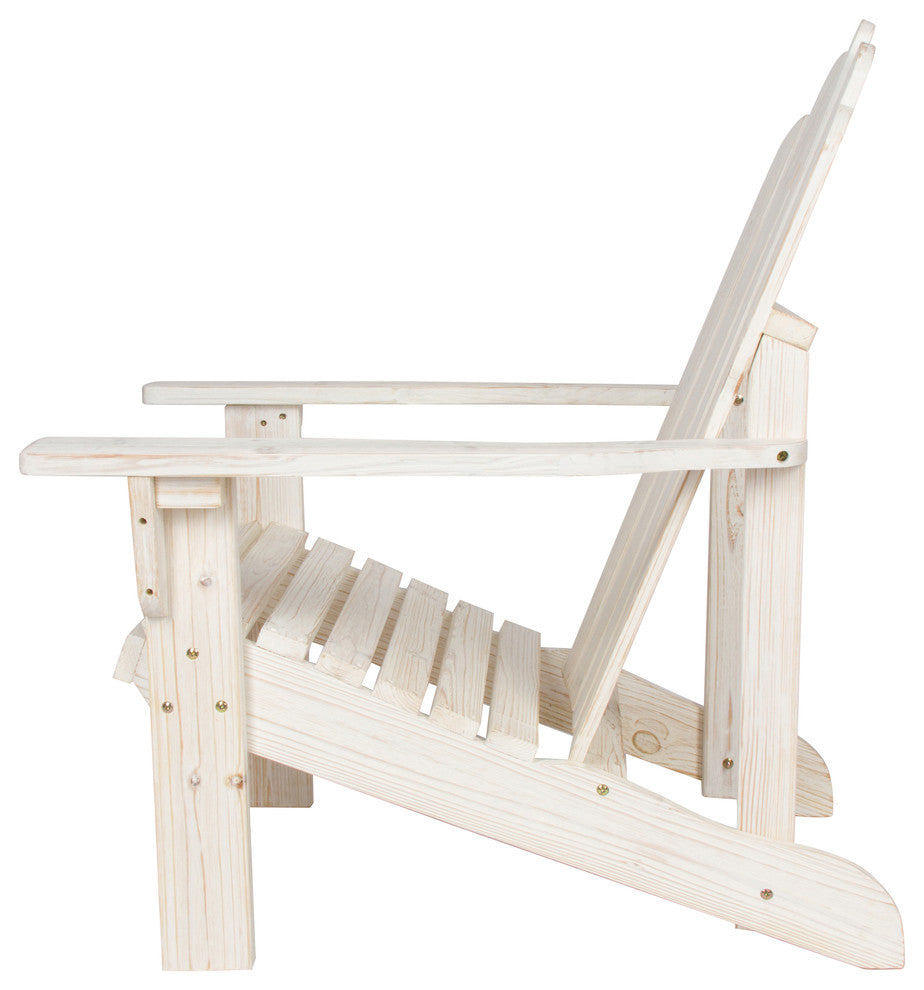 Rustic Adirondack Chair, Distressed White