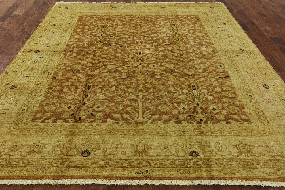 Signed Tree of Life Chobi Hand-Knotted Wool Oushak Rug, 8'x10'