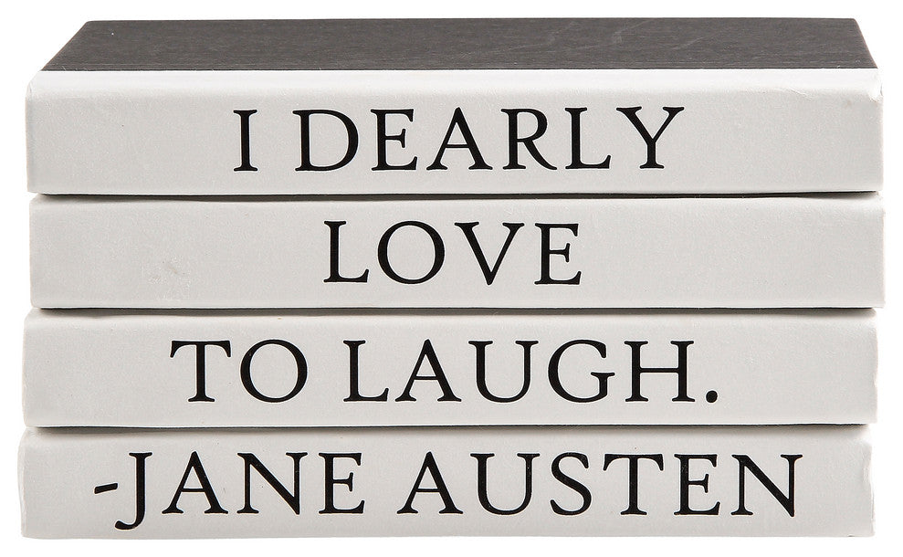4 Piece I Dearly Love Jane Austen Quote Decorative Book Set