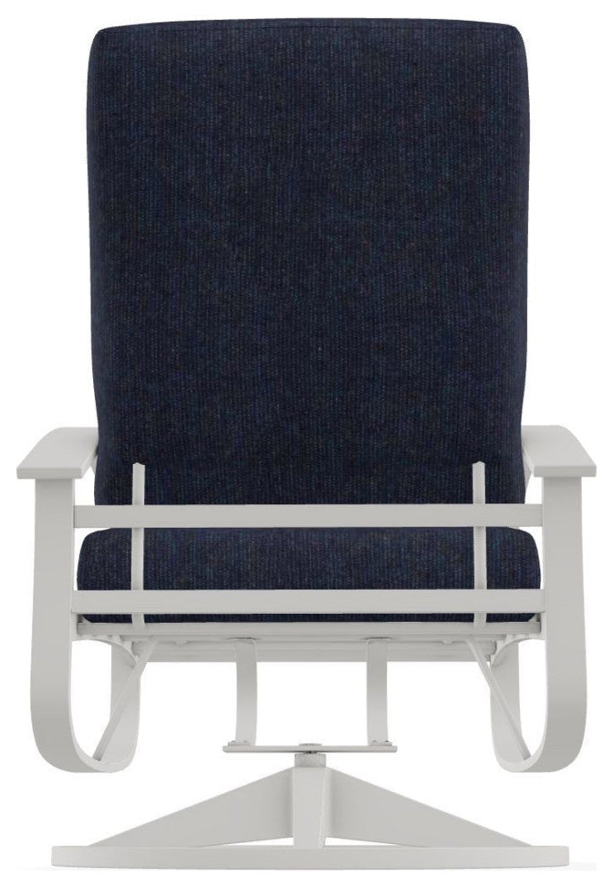 Belle Isle Cushion Outdoor Swivel Rocker, Indigo/Snow