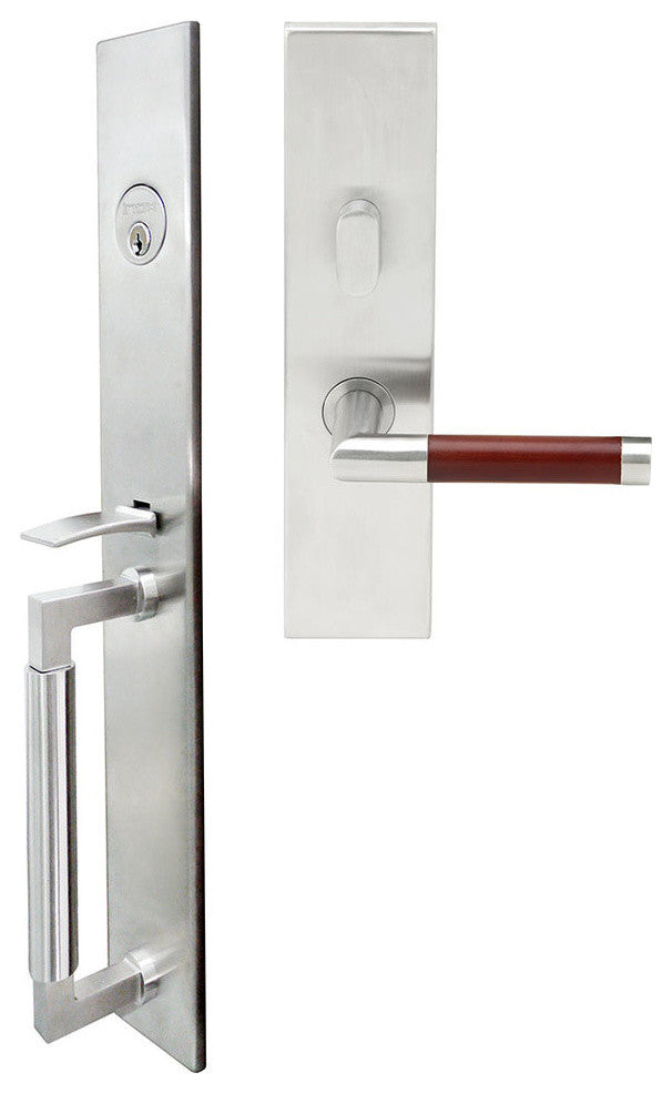 Cabernet Lever, Mortise Entry Handleset, RHR, Satin Stainless Steel