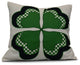4 Leaf Clover, Holiday Floral Print Pillow, Green, 26"x26"