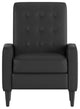 Ezra Upholstered Button Tufted Pushback Recliner, Black