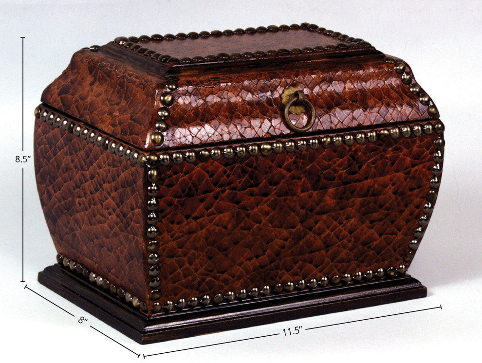Fiorella Wood Crackle Decorative Box, Brown