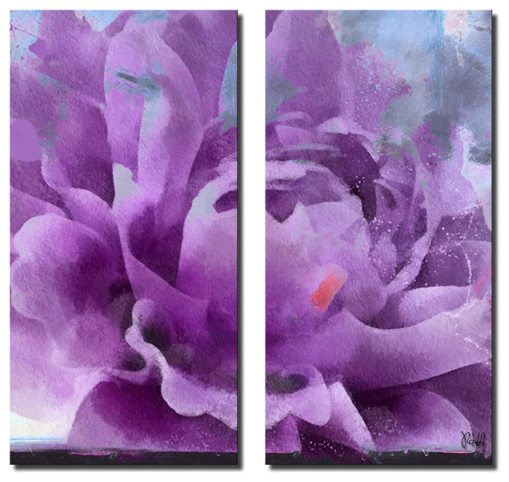 Painted Petals LI 2-Piece Canvas Art Set, 24"x12"