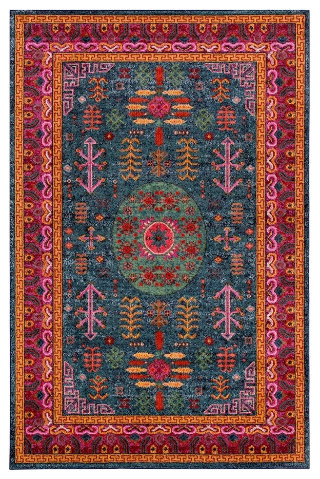 Anika Traditional Teal, Aqua Area Rug, 2'x3'