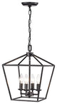 Ashley Antique Black 4-light Iron Cage Chandelier
