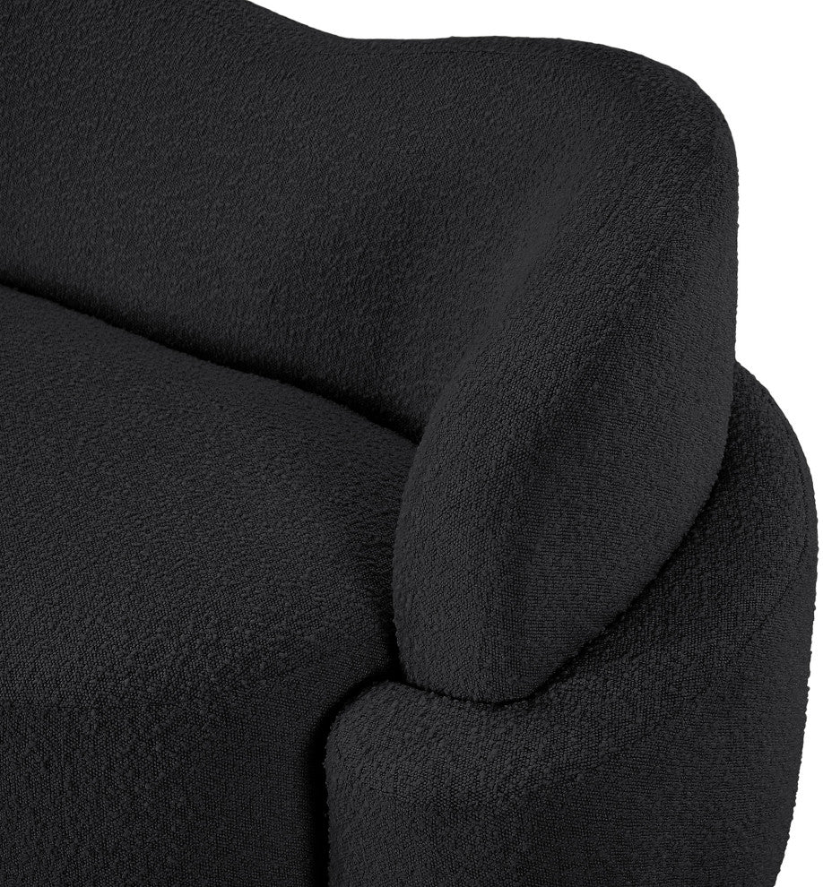 Principessa Boucle Fabric Chair, Black, Loveseat