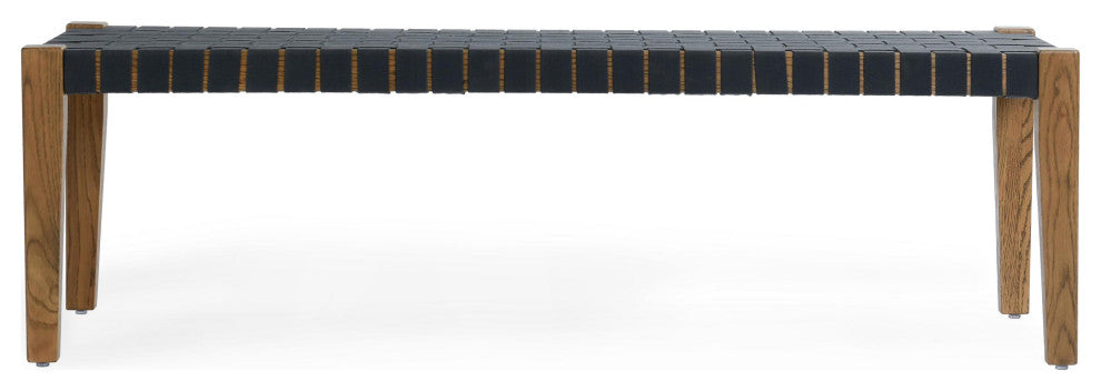 Orlando 62" Oak Wood Bench by Kosas Home, Charcoal