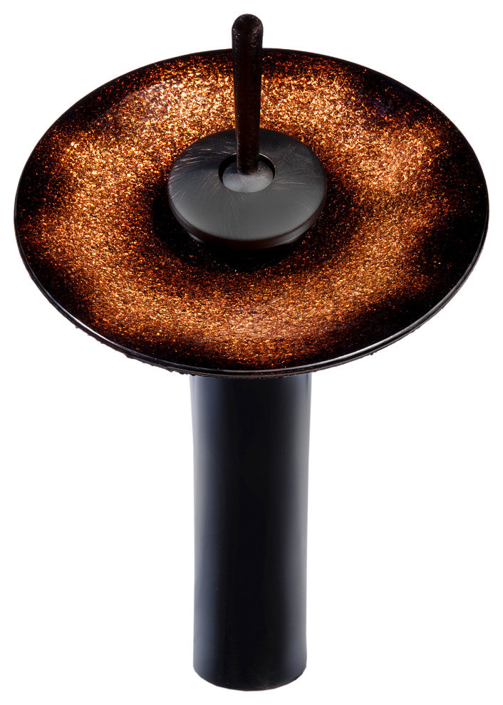 Rena Glass Vessel Sink Set, Oil Rubbed Bronze