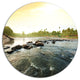 Beautiful Tropical River With Clean Water, Round Metal Wall Art, 23"
